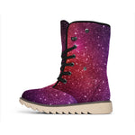 Colorful Stardust Galaxy Space Print Winter Boots