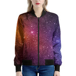 Colorful Stardust Galaxy Space Print Women's Bomber Jacket