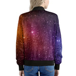 Colorful Stardust Galaxy Space Print Women's Bomber Jacket