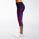 Colorful Stardust Galaxy Space Print Women's Capri Leggings