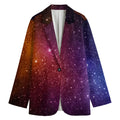 Colorful Stardust Galaxy Space Print Women's Cotton Blazer