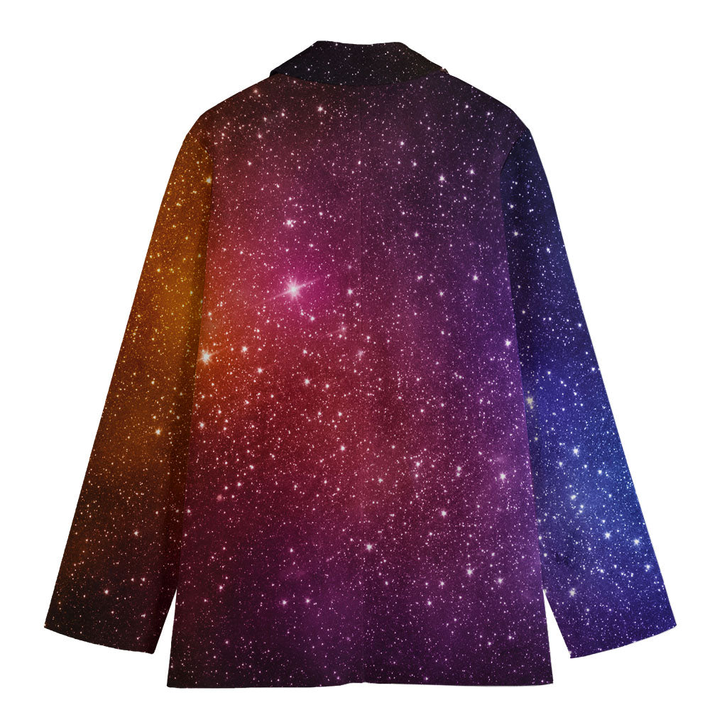 Colorful Stardust Galaxy Space Print Women's Cotton Blazer