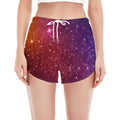 Colorful Stardust Galaxy Space Print Women's Split Running Shorts