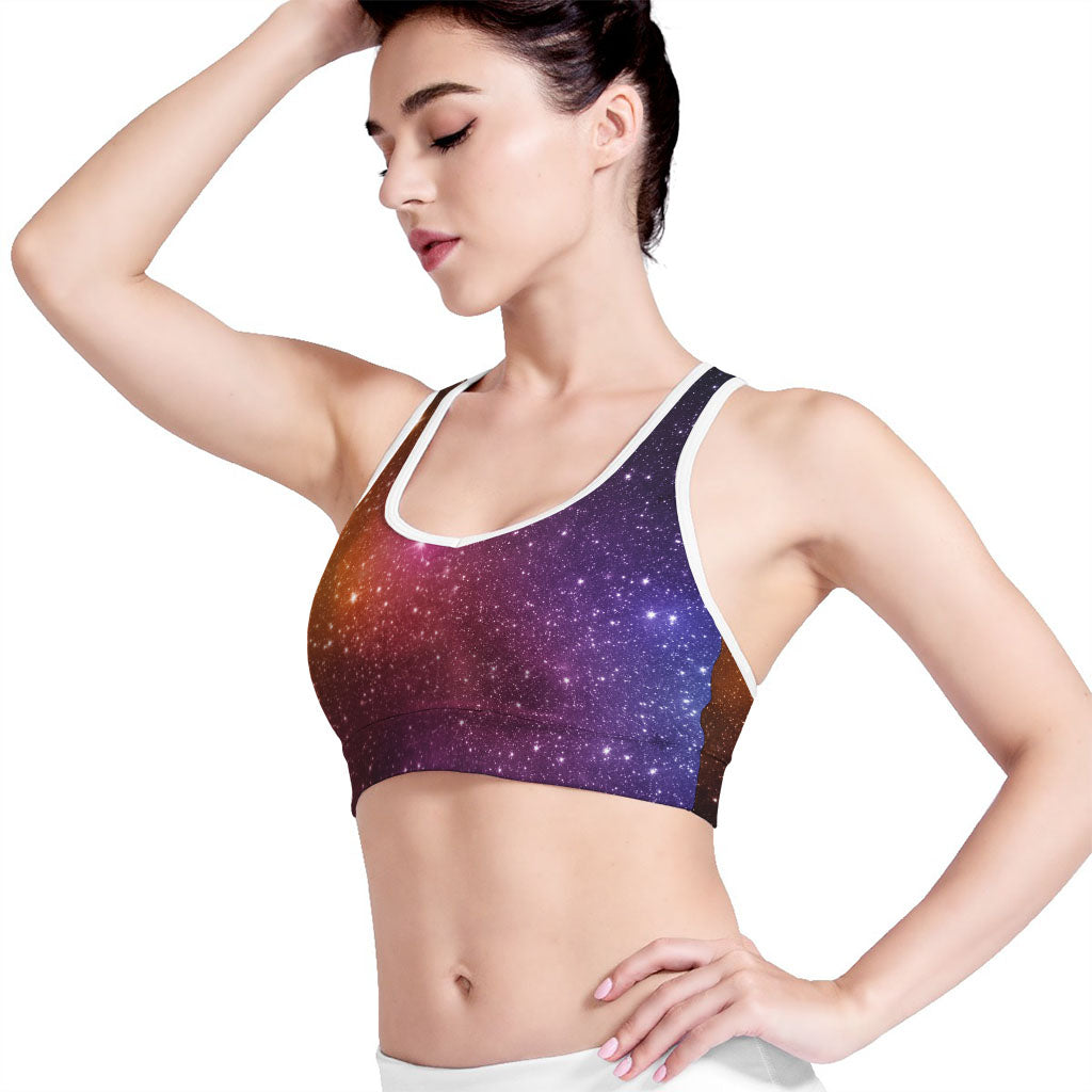 Colorful Stardust Galaxy Space Print Women's Sports Bra