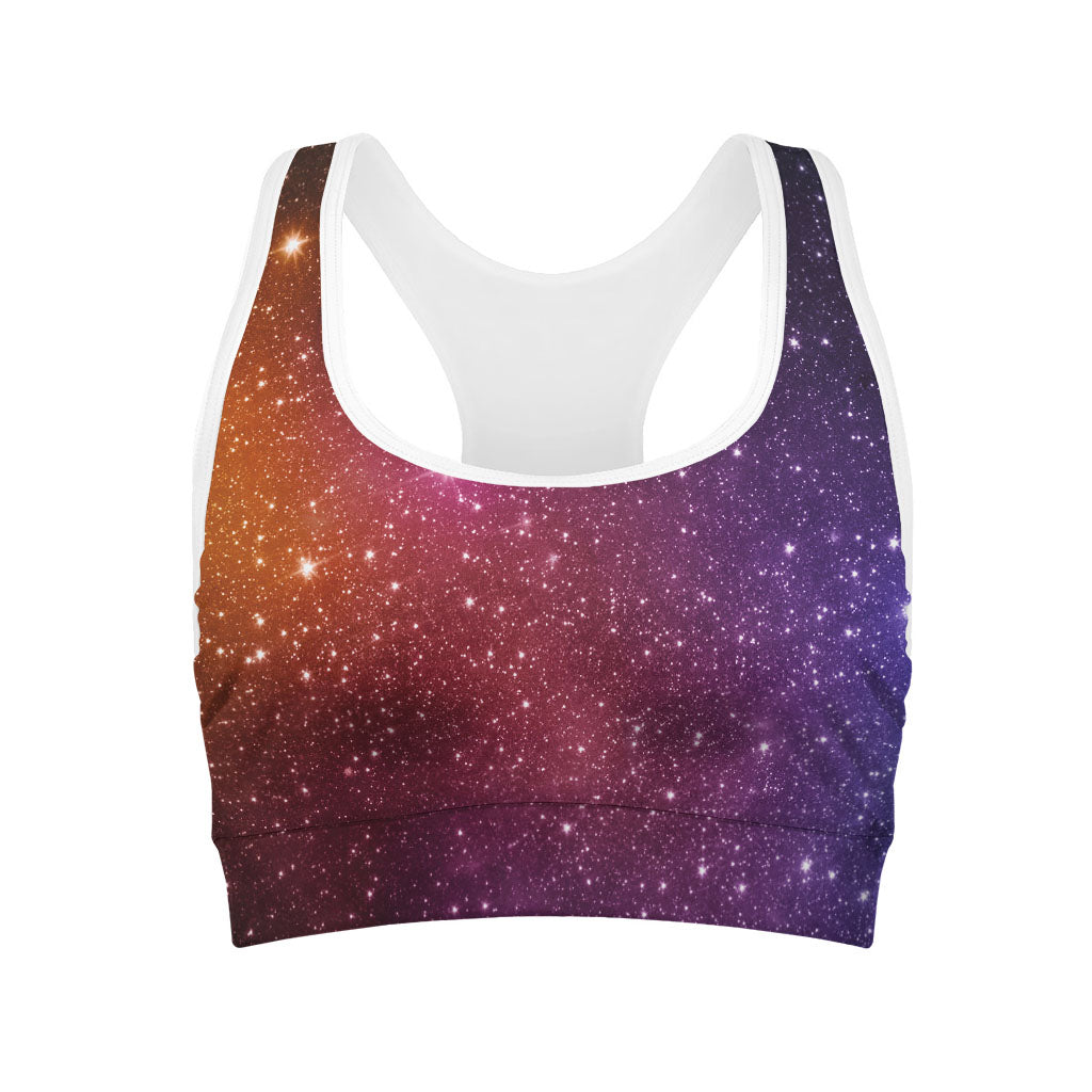 Colorful Stardust Galaxy Space Print Women's Sports Bra