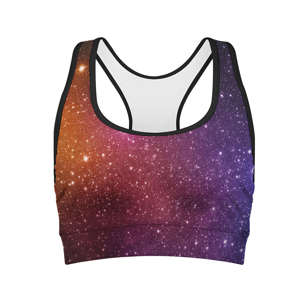 Colorful Stardust Galaxy Space Print Women's Sports Bra