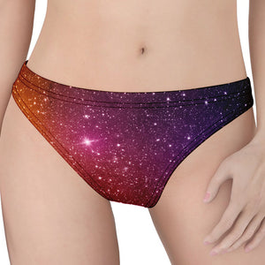 Colorful Stardust Galaxy Space Print Women's Thong