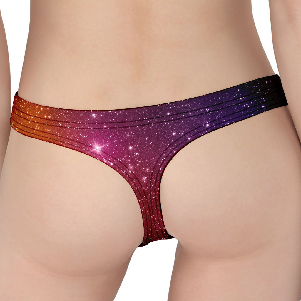 Colorful Stardust Galaxy Space Print Women's Thong