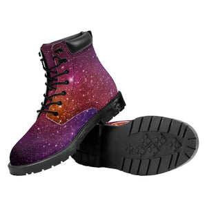 Colorful Stardust Galaxy Space Print Work Boots