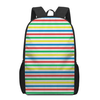 Colorful Striped Pattern Print 17 Inch Backpack