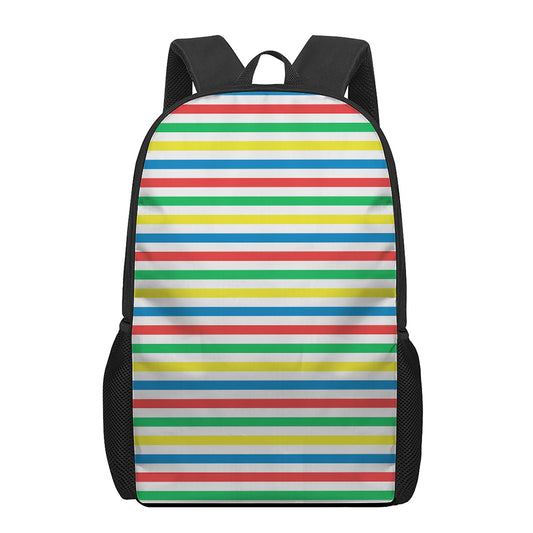 Colorful Striped Pattern Print 17 Inch Backpack