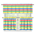 Colorful Striped Pattern Print 3 Piece Kitchen Curtains
