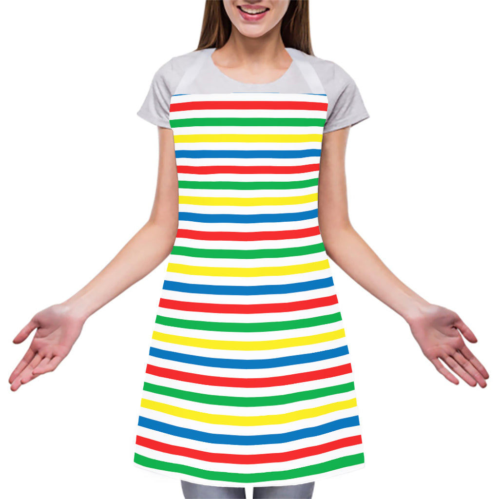 Colorful Striped Pattern Print Adjustable Apron