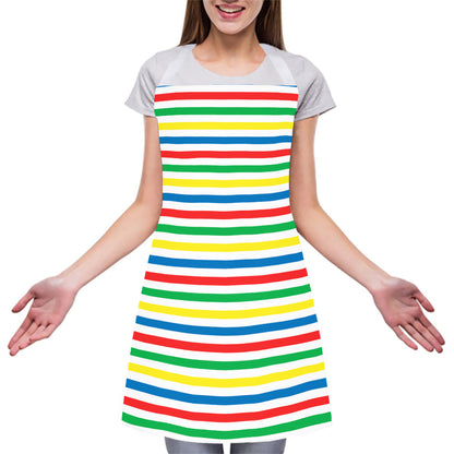 Colorful Striped Pattern Print Adjustable Apron