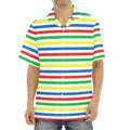 Colorful Striped Pattern Print Aloha Shirt