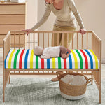 Colorful Striped Pattern Print Baby Crib Sheet