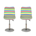 Colorful Striped Pattern Print Bar Stool Covers
