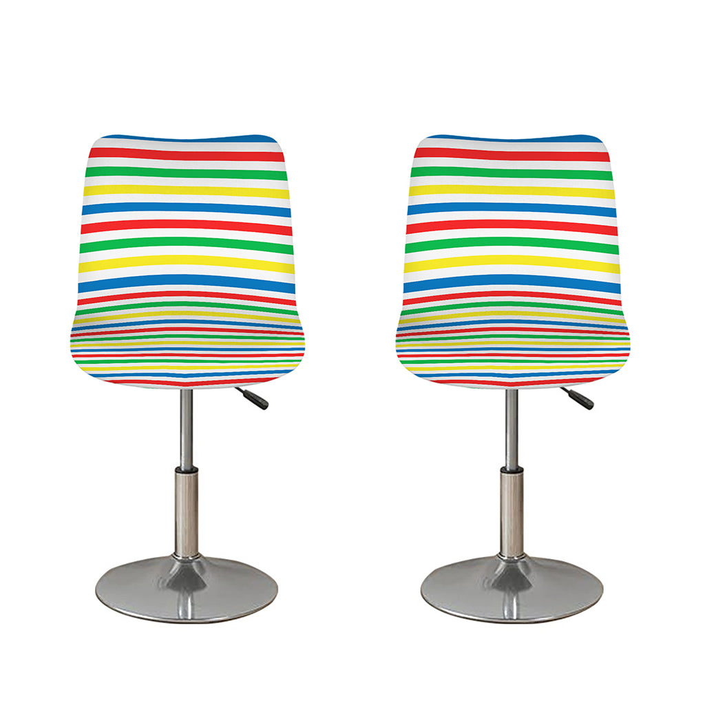 Colorful Striped Pattern Print Bar Stool Covers