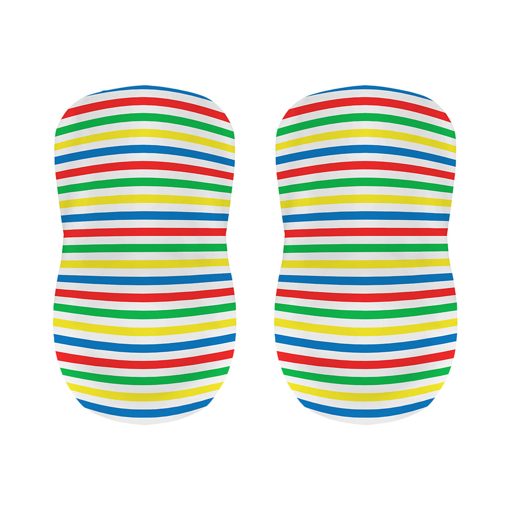 Colorful Striped Pattern Print Bar Stool Covers