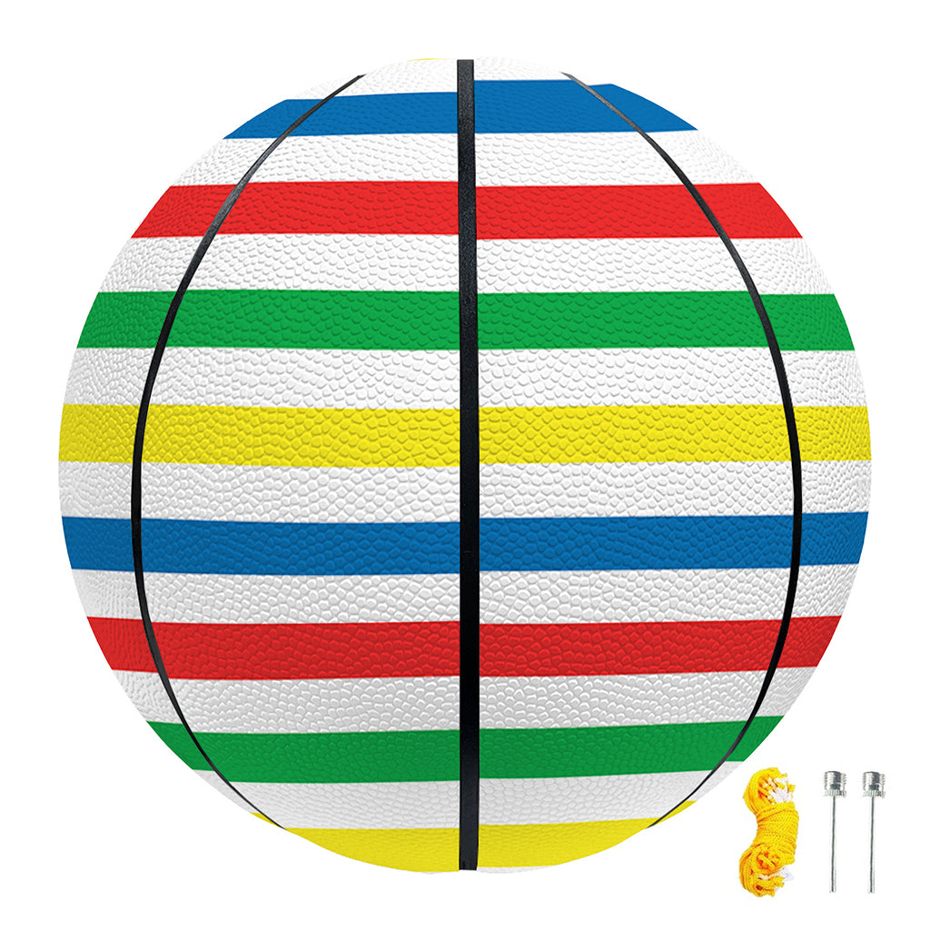 Colorful Striped Pattern Print Basketball