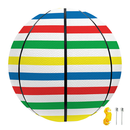 Colorful Striped Pattern Print Basketball