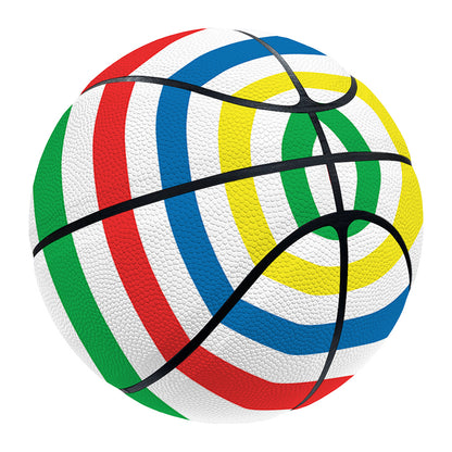 Colorful Striped Pattern Print Basketball