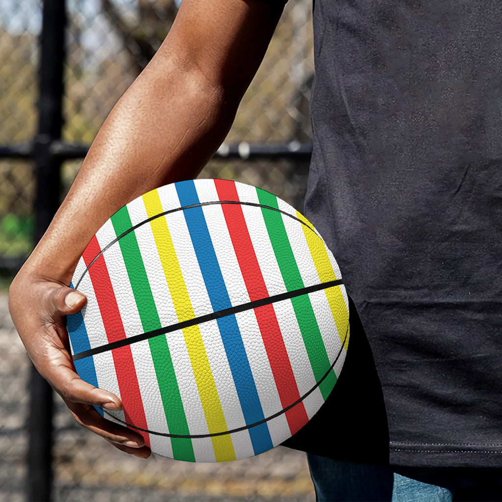 Colorful Striped Pattern Print Basketball