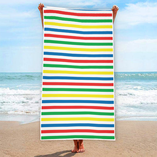 Colorful Striped Pattern Print Beach Towel