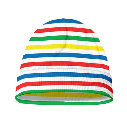 Colorful Striped Pattern Print Beanie