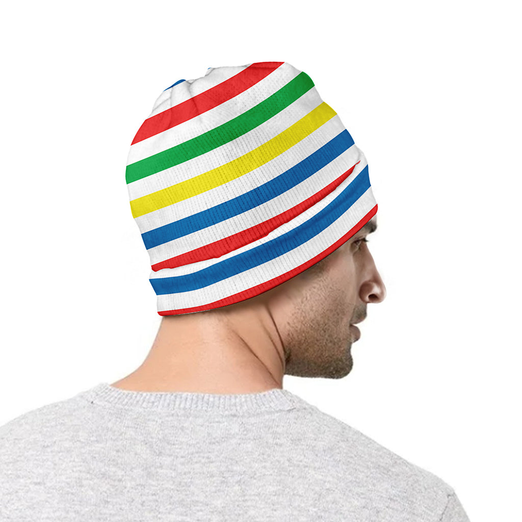 Colorful Striped Pattern Print Beanie