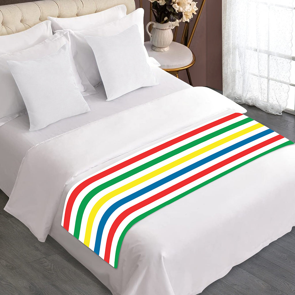 Colorful Striped Pattern Print Bed Runner