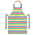 Colorful Striped Pattern Print Bib Apron With Pocket
