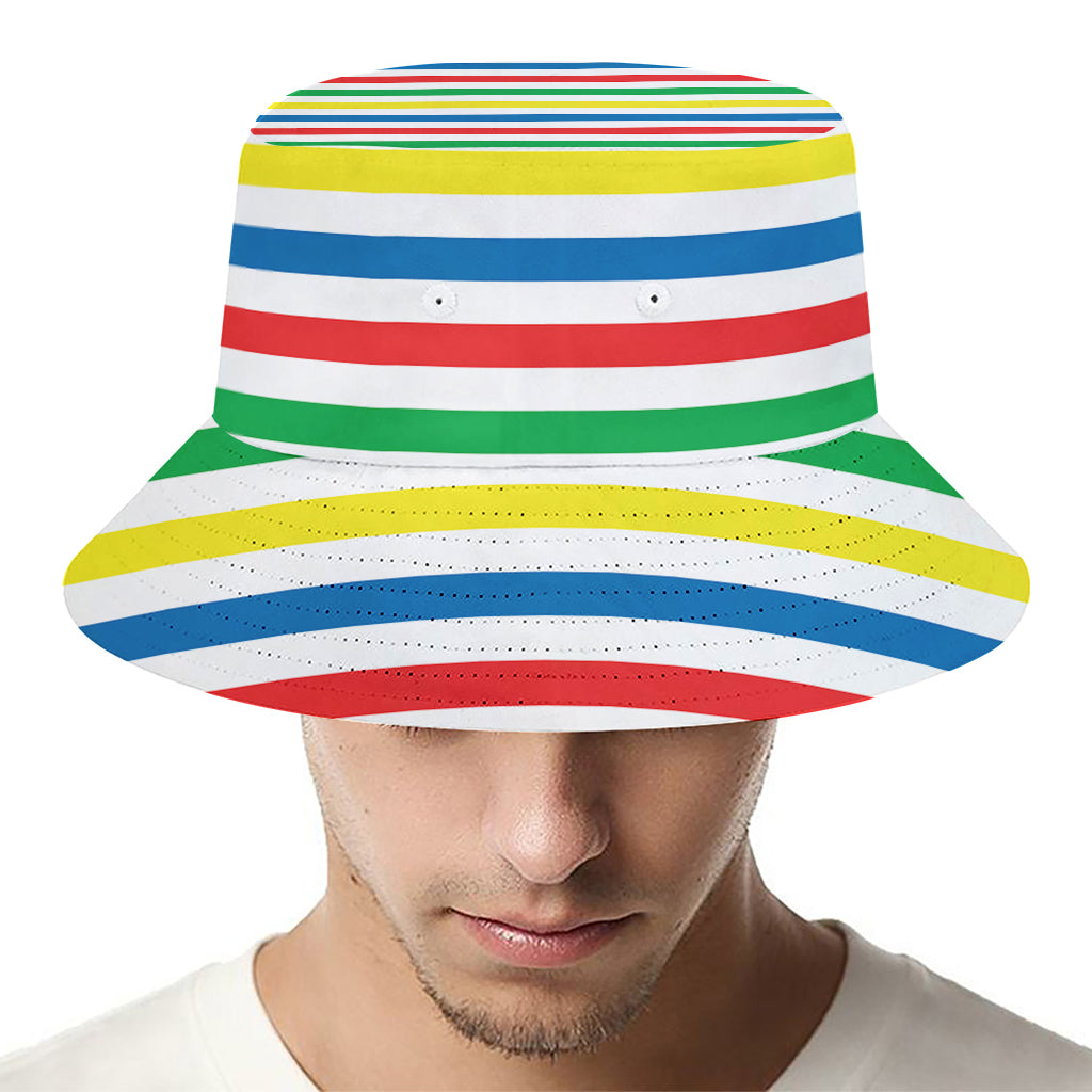 Colorful Striped Pattern Print Bucket Hat