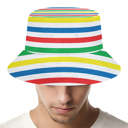 Colorful Striped Pattern Print Bucket Hat