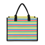 Colorful Striped Pattern Print Canvas Tote Bag