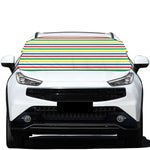 Colorful Striped Pattern Print Car Windshield Snow Cover