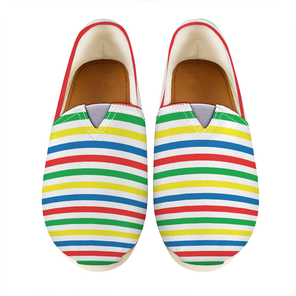 Colorful Striped Pattern Print Casual Shoes