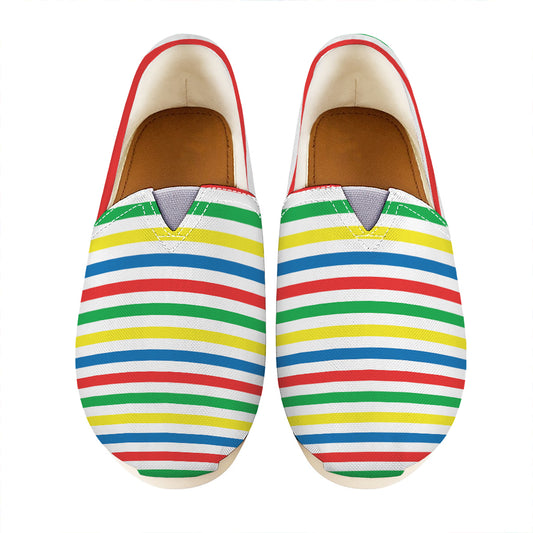 Colorful Striped Pattern Print Casual Shoes