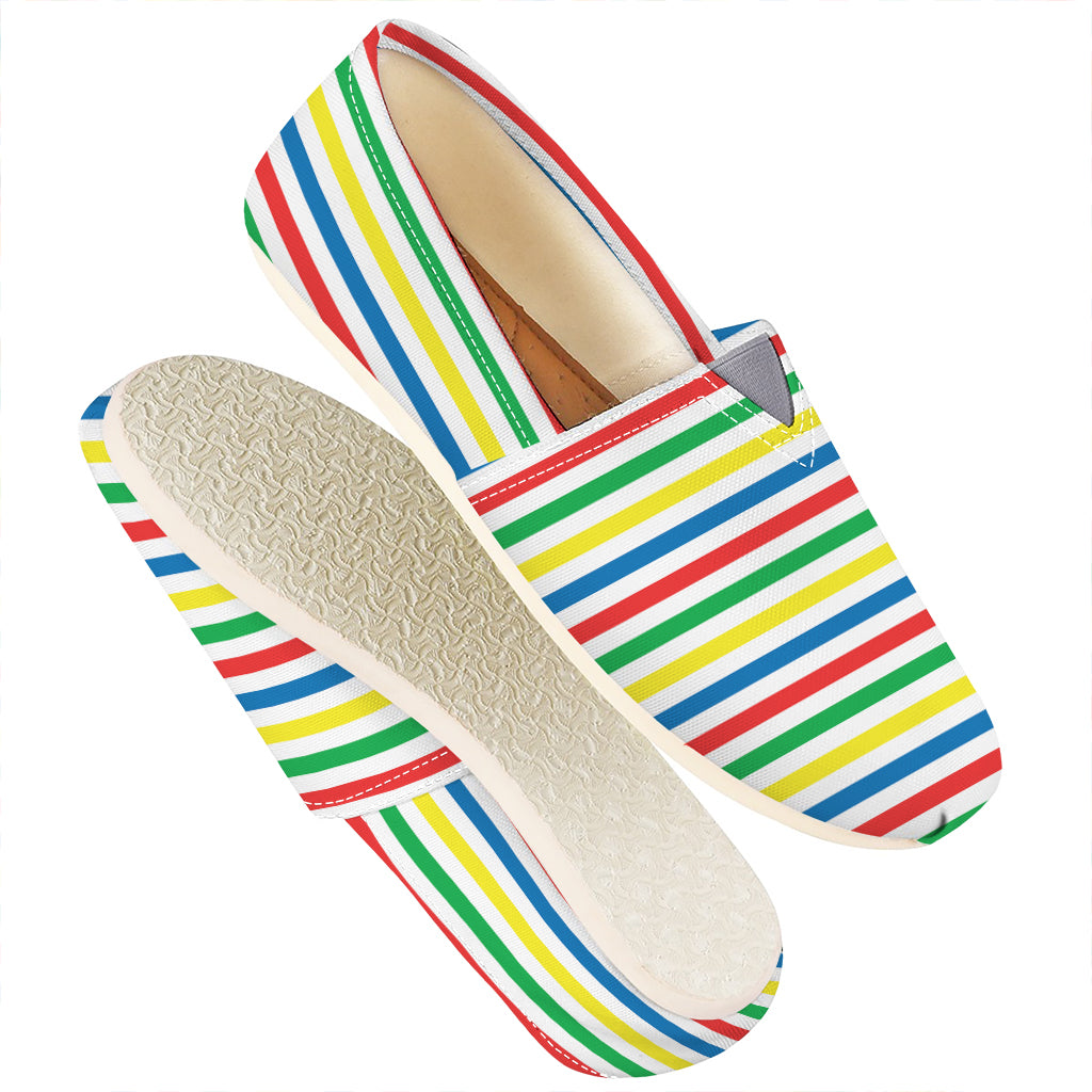 Colorful Striped Pattern Print Casual Shoes