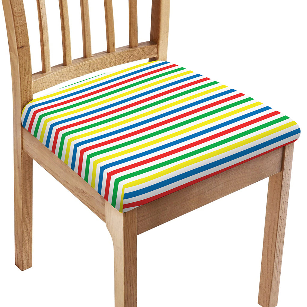 Colorful Striped Pattern Print Chair Cushion Cover