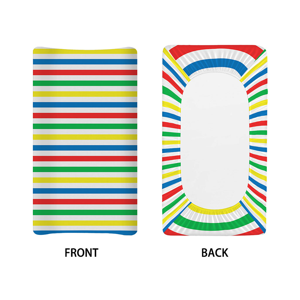 Colorful Striped Pattern Print Changing Pad Cover