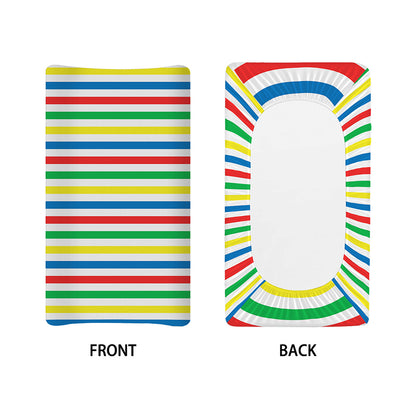 Colorful Striped Pattern Print Changing Pad Cover