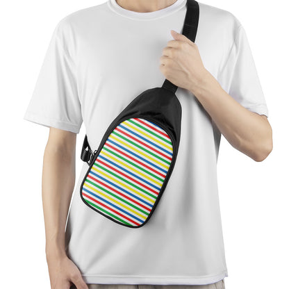 Colorful Striped Pattern Print Chest Bag