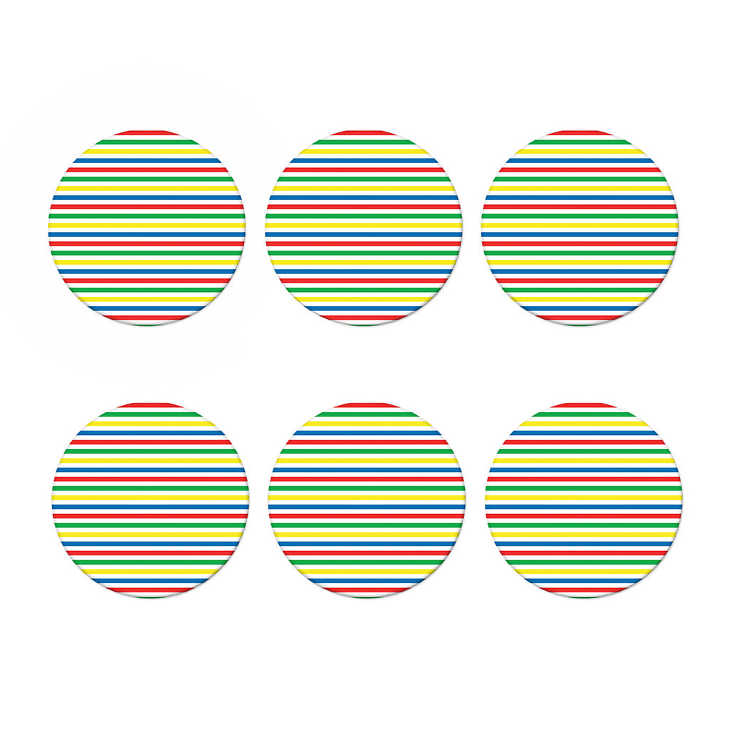 Colorful Striped Pattern Print Coaster Set