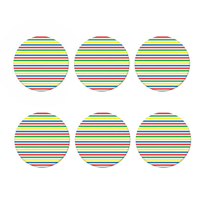 Colorful Striped Pattern Print Coaster Set