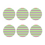 Colorful Striped Pattern Print Coaster Set