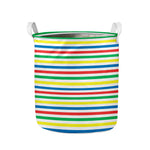 Colorful Striped Pattern Print Collapsible Laundry Basket