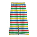 Colorful Striped Pattern Print Cotton Front Slit Maxi Skirt
