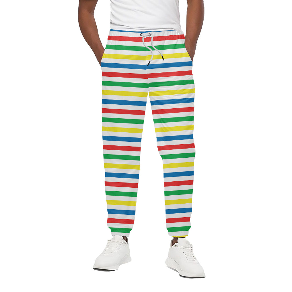Colorful Striped Pattern Print Cotton Pants