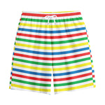 Colorful Striped Pattern Print Cotton Shorts